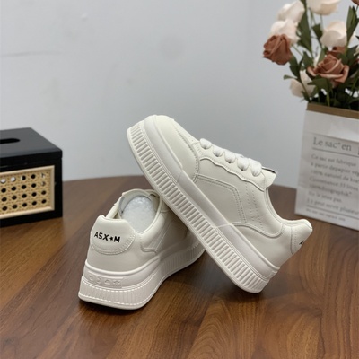 超火时尚系带显瘦拼色百搭小白鞋