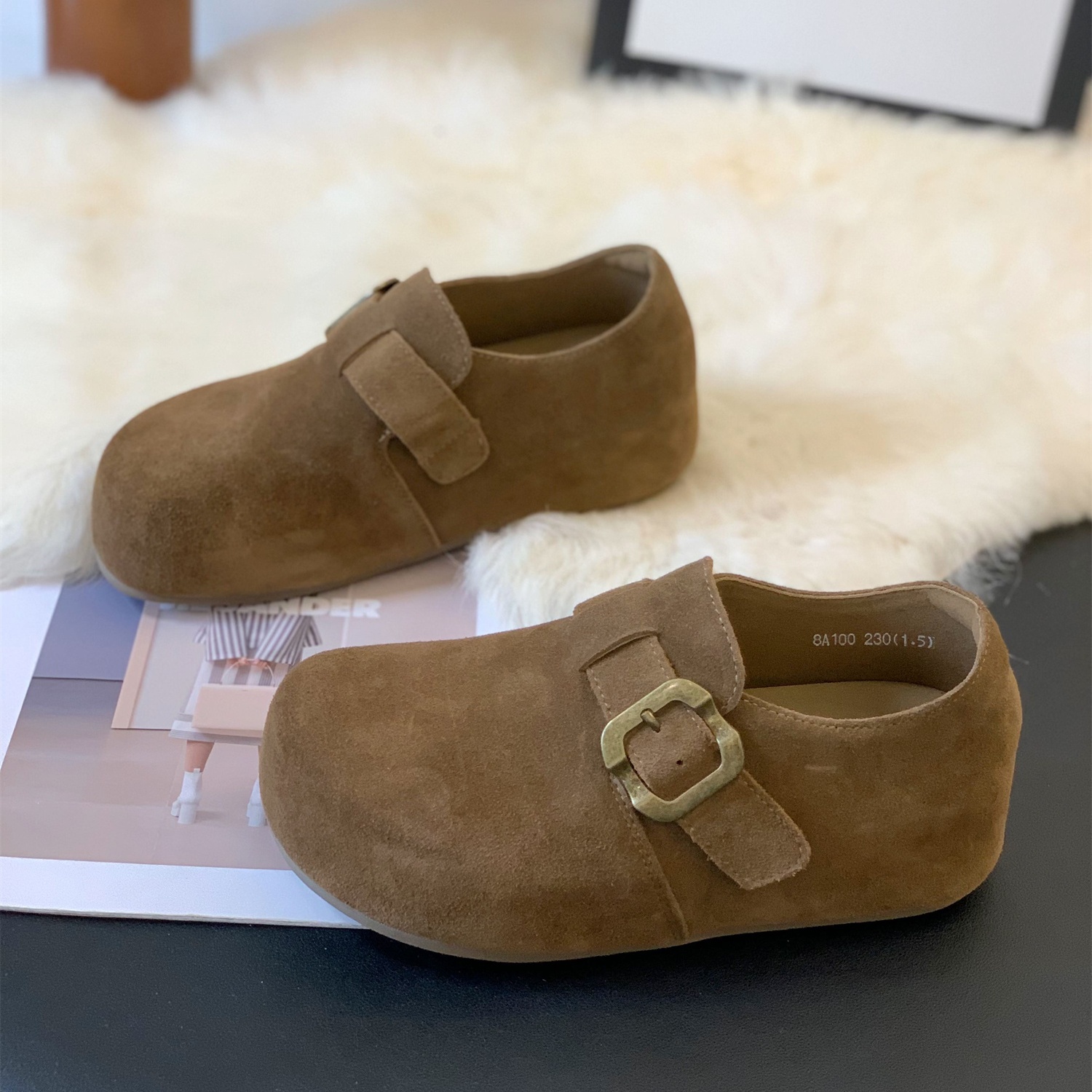 欧美风复古磨砂内增高爆款勃肯鞋