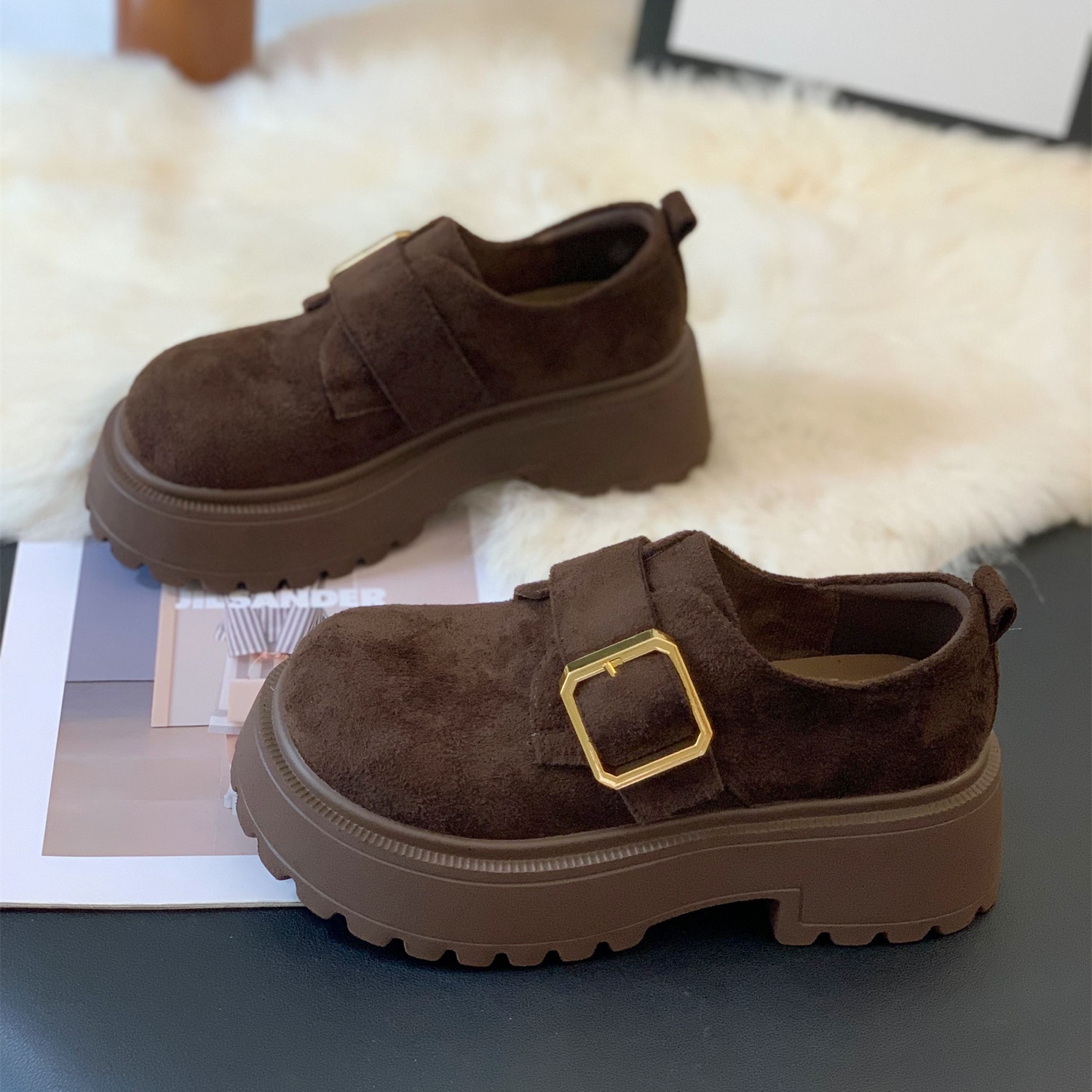 魔术贴超火舒适厚底复古勃肯鞋