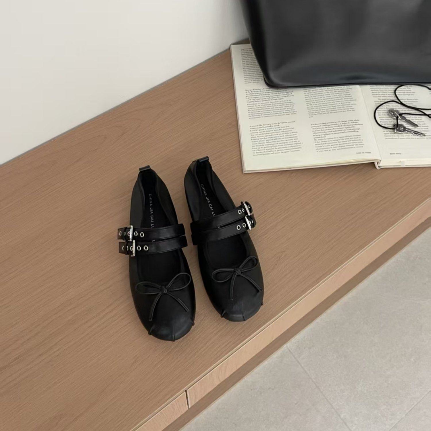 复古蝴蝶结玛丽珍鞋女2026春季新款双扣带浅口平底法式公主风单鞋,女鞋,玛丽珍鞋,淘宝优惠券,粉丝福利购,淘宝优惠卷