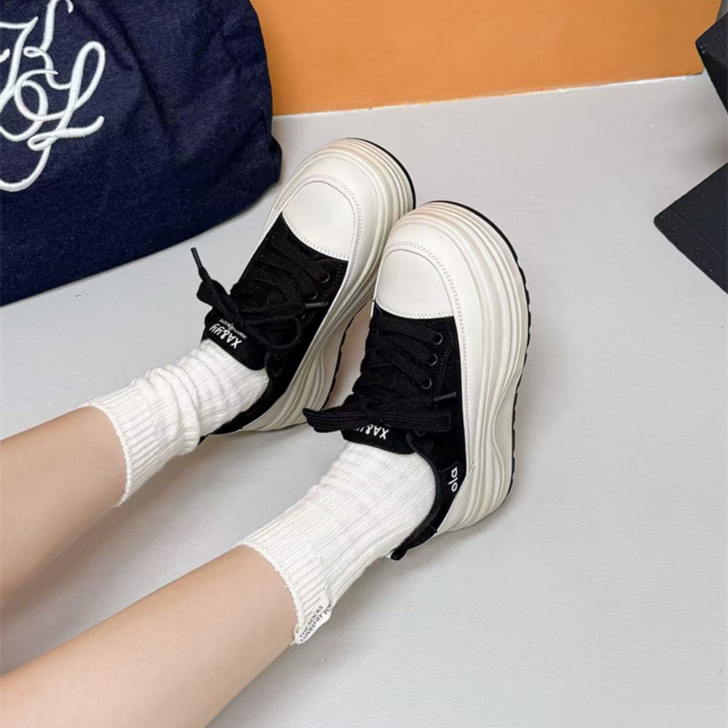 松糕厚底小个子增高简约百搭板鞋