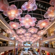 创意粉色花朵充气气模定制发光装 饰商场橱窗吊顶氛围布置美陈道具