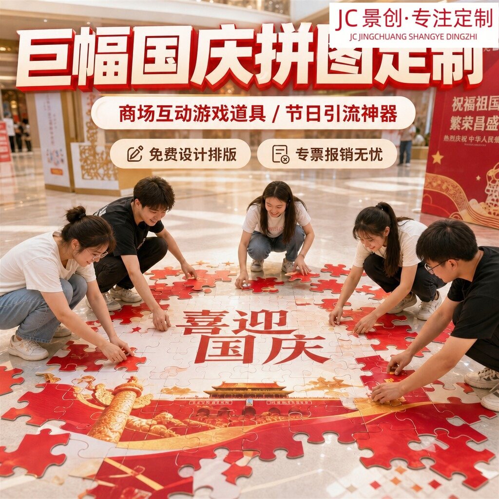 国庆巨型中国地图拼图爱国打卡图片