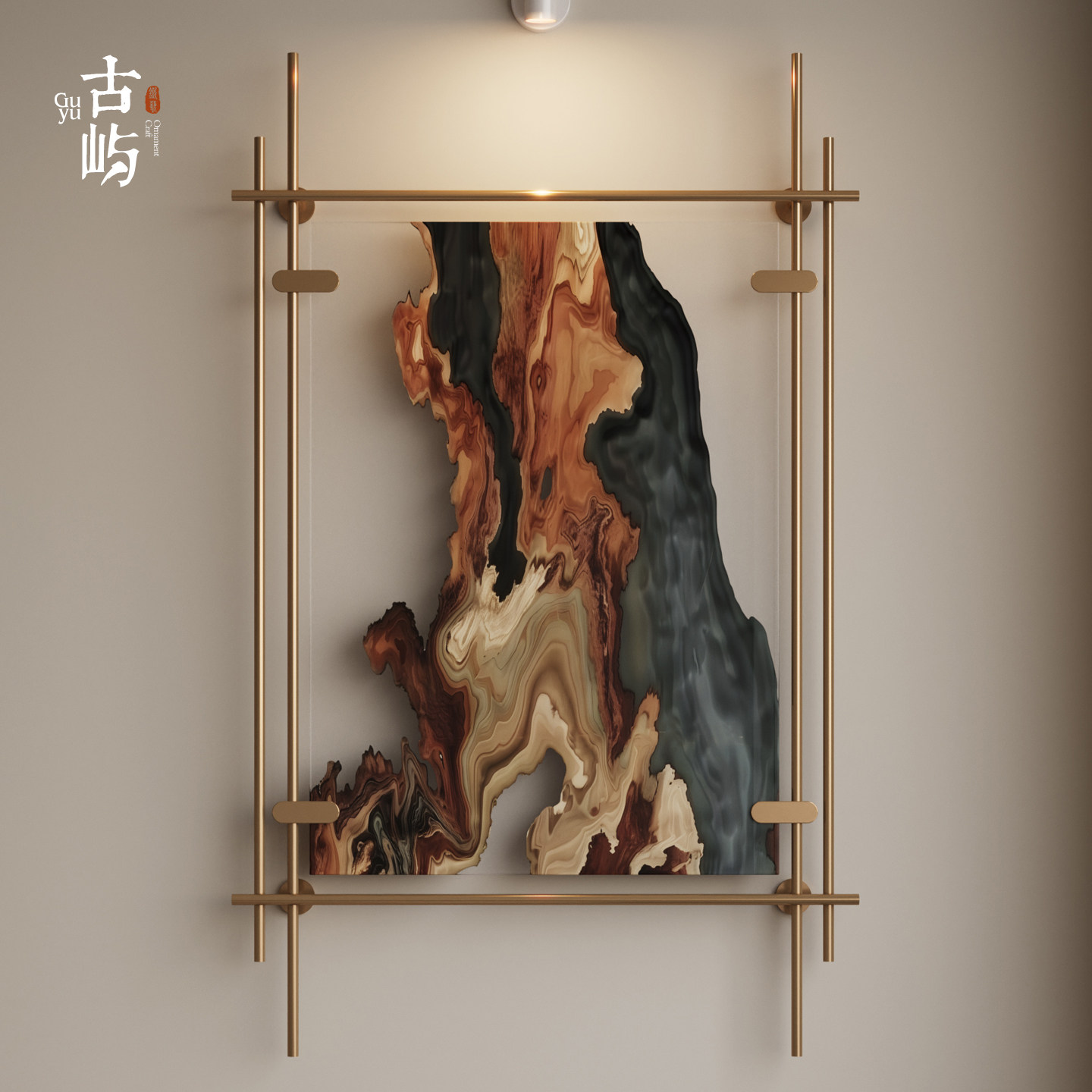 亚克力抽象木纹艺术装置画玄关走廊装饰画餐厅背景墙上高级感挂画