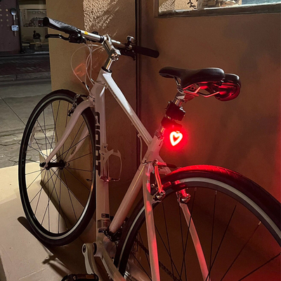 山地车自行车灯尾灯警示灯爱心骨头夜骑骑行装备装饰配件USB充电