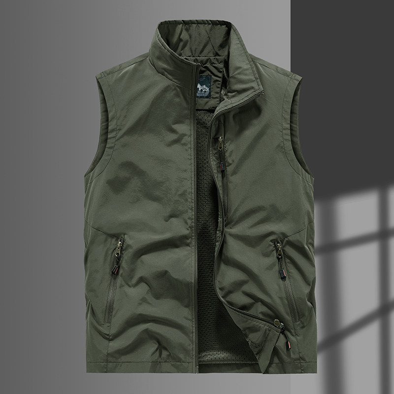 kpb工装马甲男立领拉链户外休闲