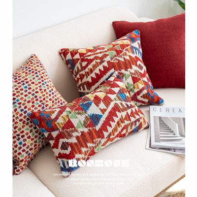 红色喜庆抱枕结婚靠垫沙发客厅新年腰枕民宿床头装饰靠背垫靠枕