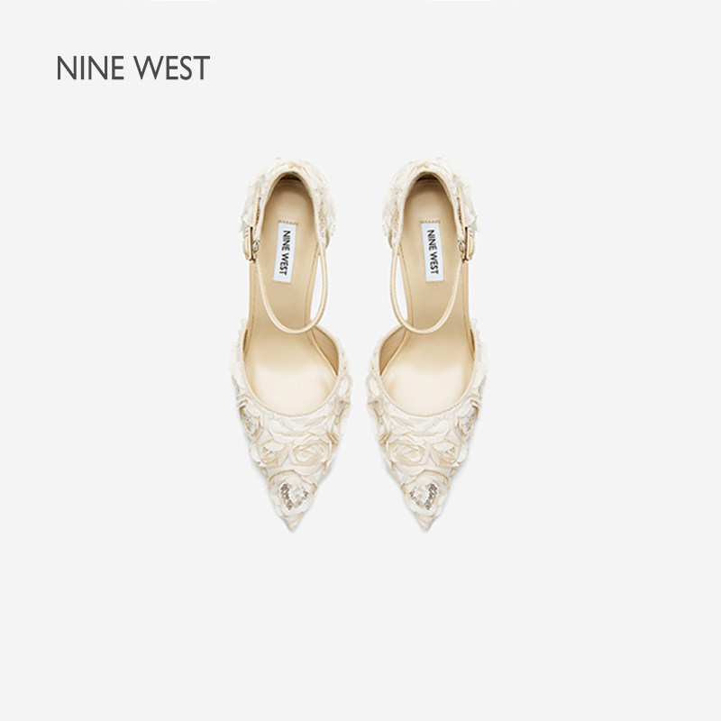 Nine West/玖熙水滴玫瑰尖头时装凉鞋女2026春夏新款高