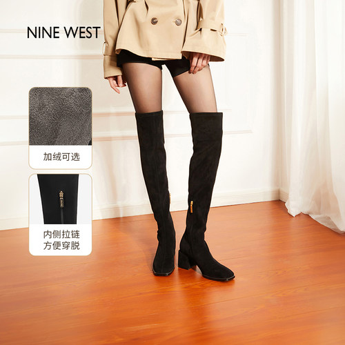 NineWest/玖熙不掉筒弹力过膝靴