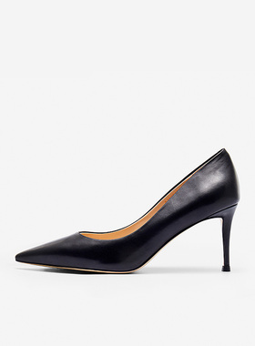 Nine West/玖熙春季羊皮高跟鞋浅口尖头女鞋通勤女士细跟单鞋