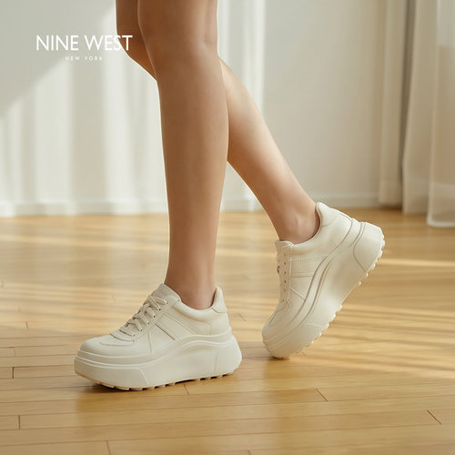 NineWest/玖熙厚底小白鞋女