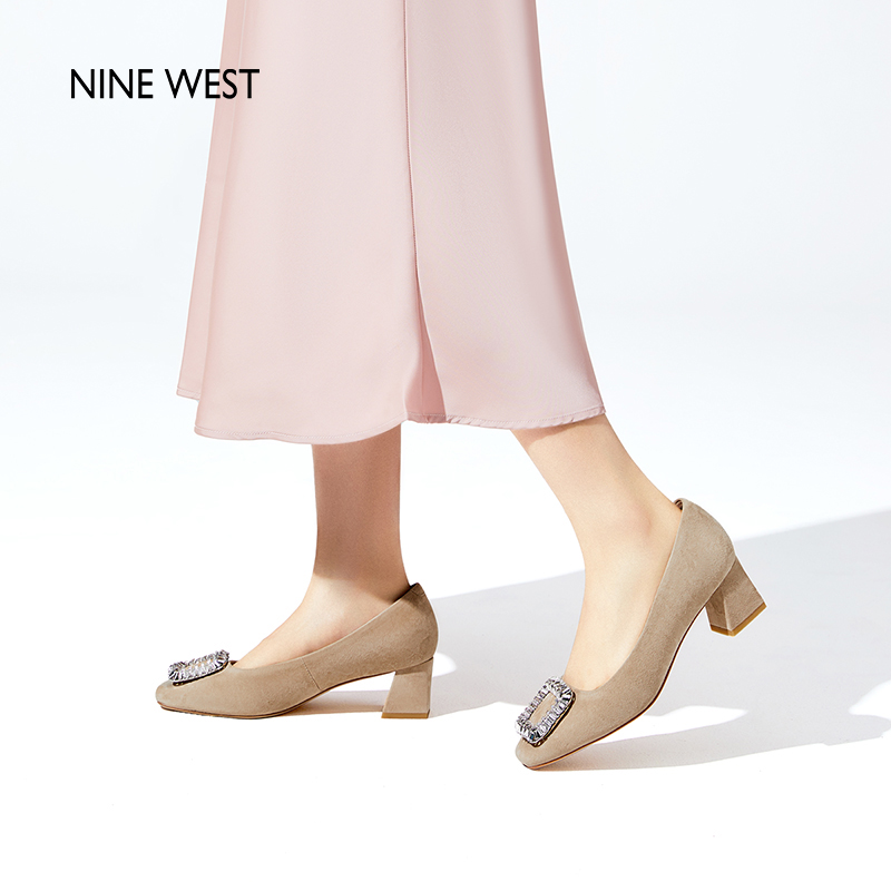 NineWest/玖熙浅口女鞋粗跟