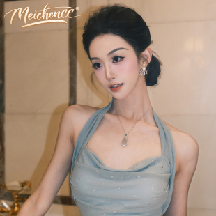 美辰[薄荷晨露]拉丁舞服新款川子同款亮钻吊带上衣显瘦女装日常女