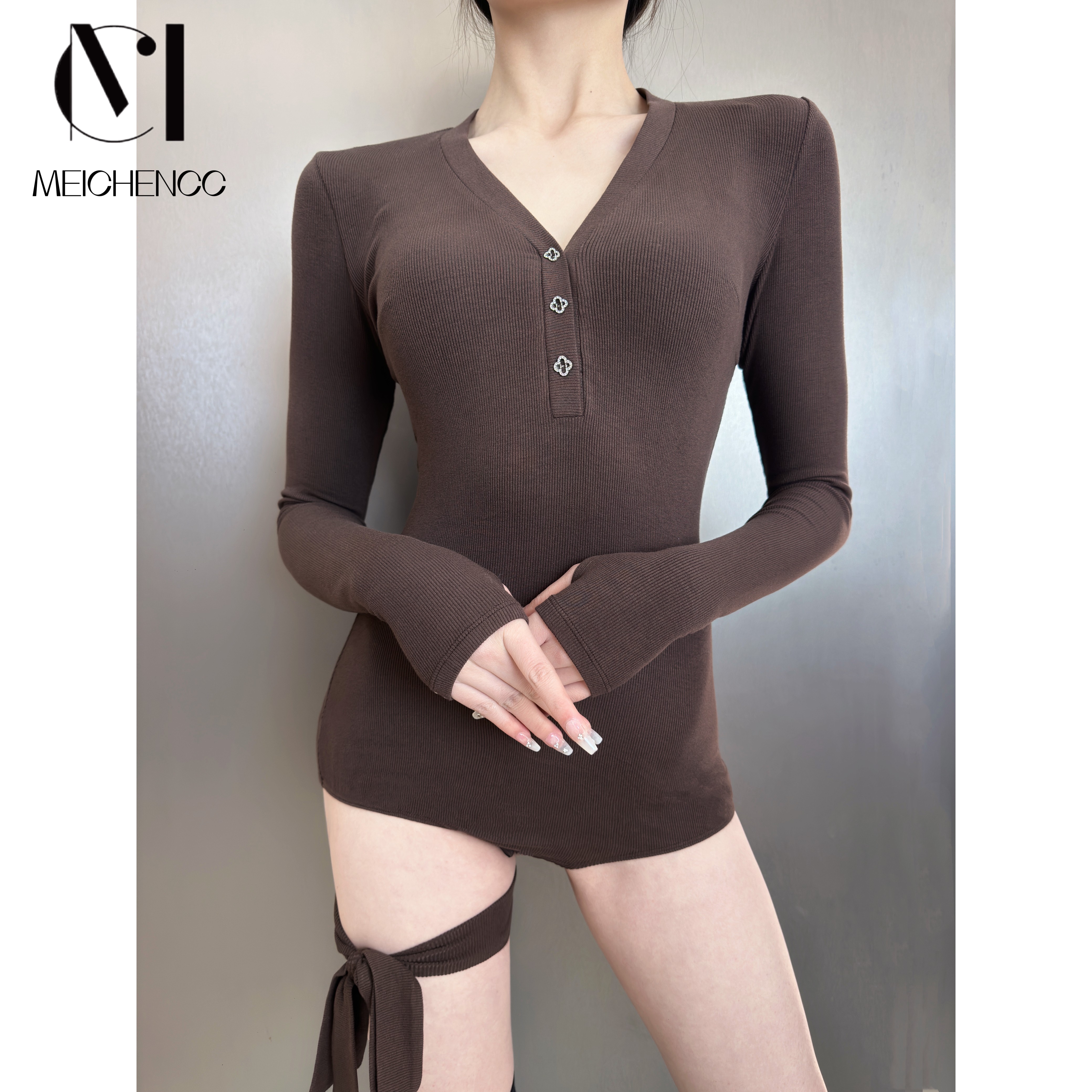 美辰高級拉丁舞長袖連體衣透氣