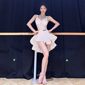 练功服女 拉丁舞服成人吊带上衣鱼骨半身裙分体套装 美辰 天鹅之梦