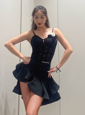 美辰舞服2025冬季爆款大摆鱼骨半裙分体套装舞蹈练功服成人伦巴女