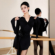 高级感长袖 拉丁舞服装 连衣裙专用练功表演服成人女 影沉山花 美辰