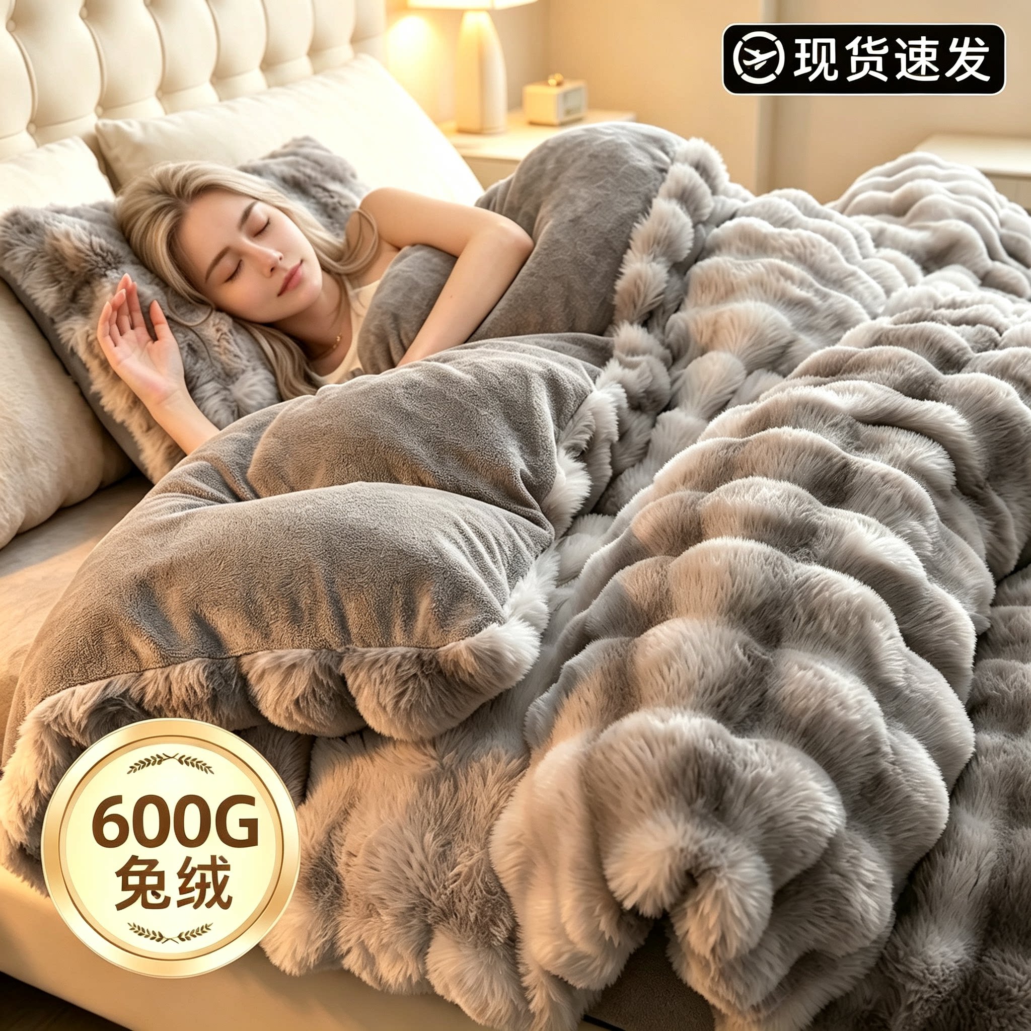 全棉纯棉高端兔绒四件套牛奶绒床上加厚双面珊瑚绒秋冬季床单被套