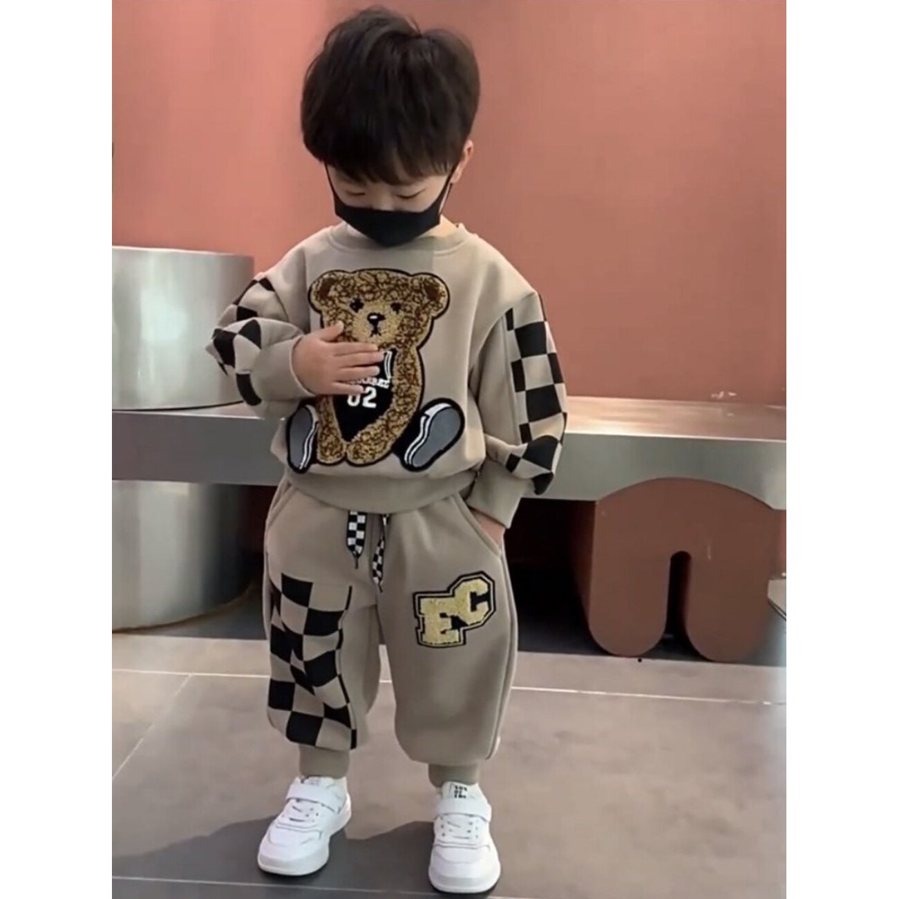 全棉纯棉男童套装儿童春秋季卫衣两件套2026年新款宝宝衣服中小童