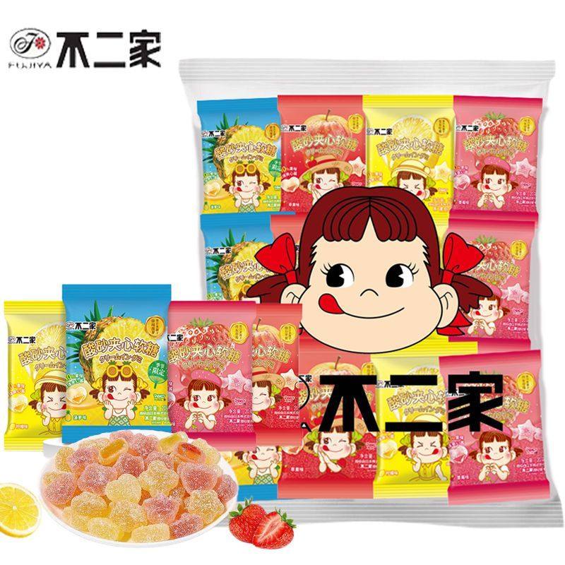 不二家酸砂夹心软糖200g*1袋草莓苹果柠檬果味喜糖儿童休闲零食,零食/坚果/特产,棒棒糖,淘宝优惠券,粉丝福利购,淘宝优惠卷