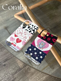Coralia原创设计梦幻乐园潮流元素拼接热辣樱桃蝴蝶结迷彩星星小熊韩国进口菲林插卡磁吸手机壳26新款