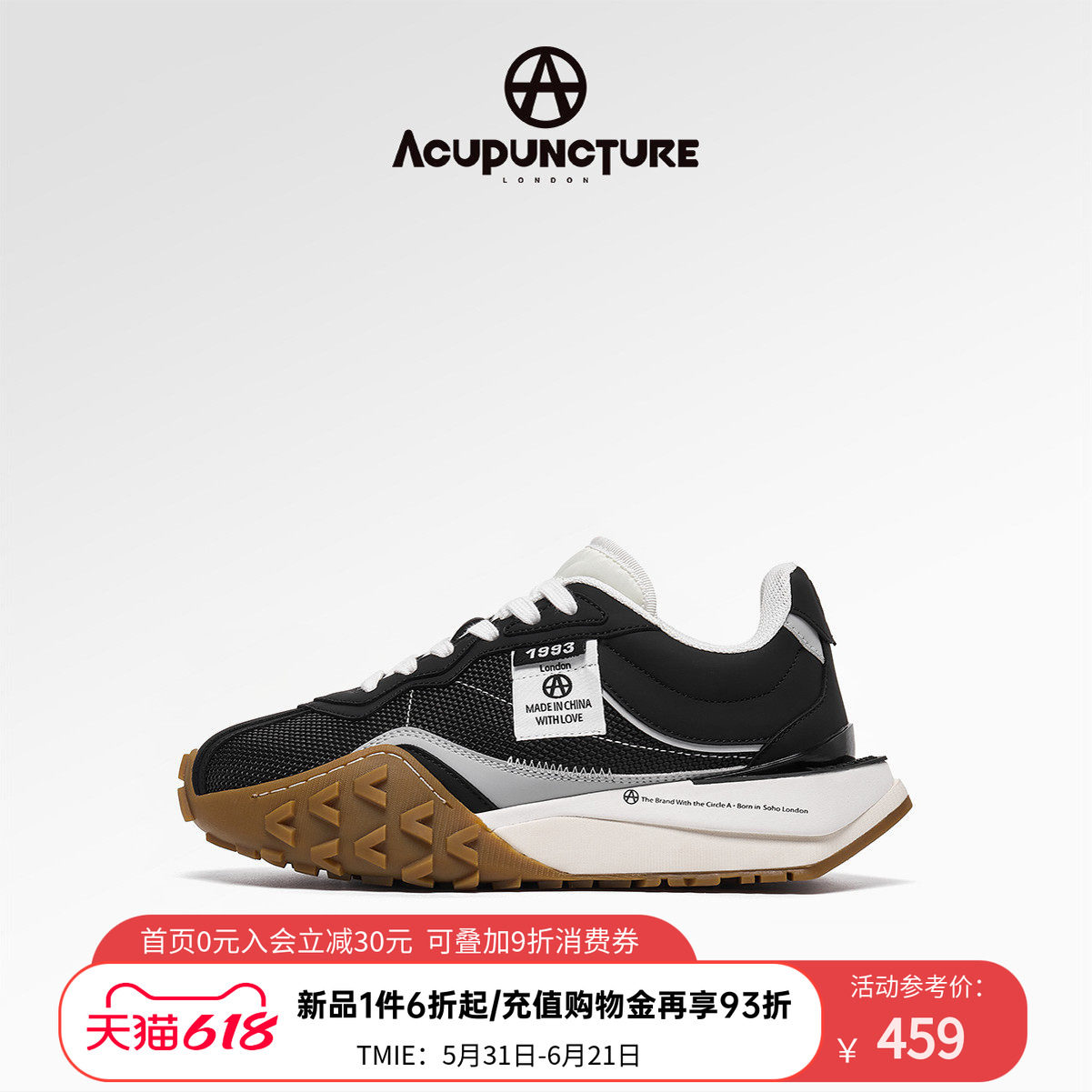 ACUPUNCTURE/爱克佩特圈A潮牌休闲慢跑鞋情侣款厚底增高运动鞋春