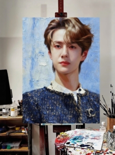 油画手绘定制画像真人照片肖像人像宠物客厅挂画婚纱照情侣装饰画