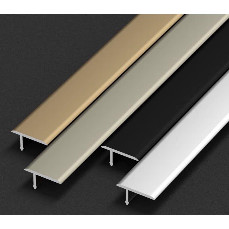 铝合金t型收边条木地板收口条金属瓷砖地砖门槛压条极窄哑光银宽2