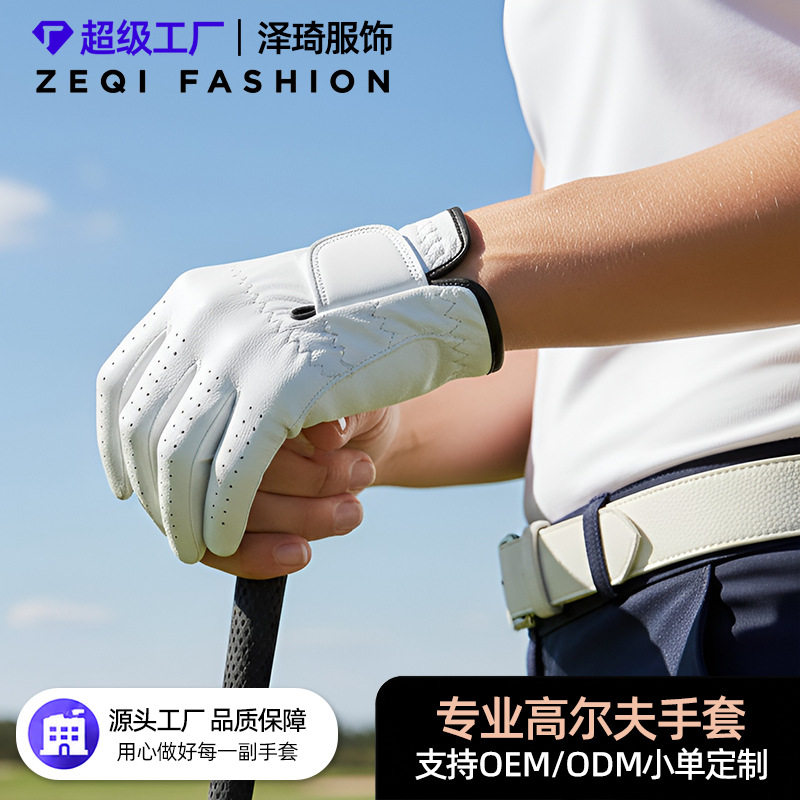 高尔夫手套男女gf-1羊皮耐磨透气运动单只定制LOGO跨境高尔夫手套