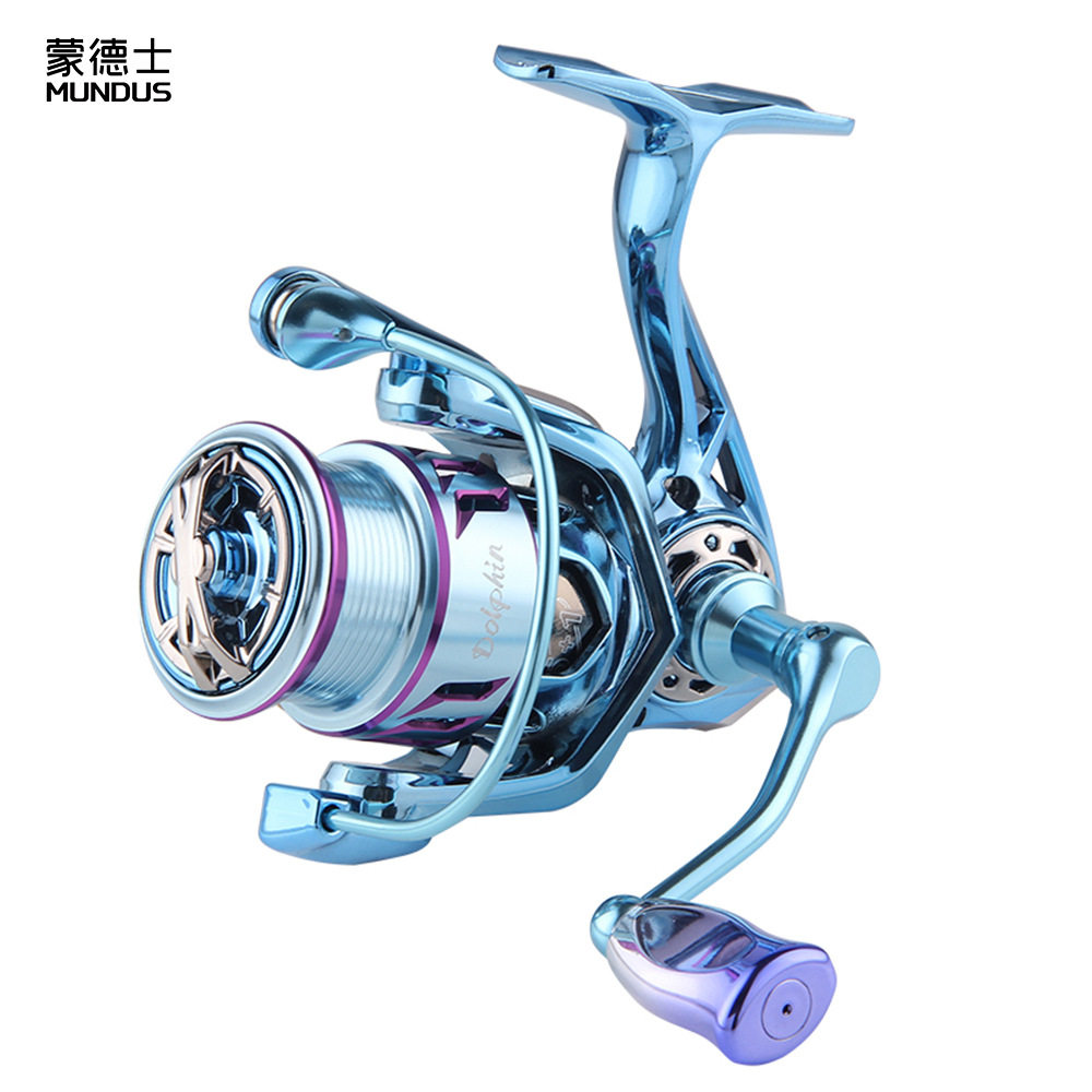 路亚微物纺车轮浅线杯5.2:1渔轮电镀海钓鱼轮2023跨境新品 DN