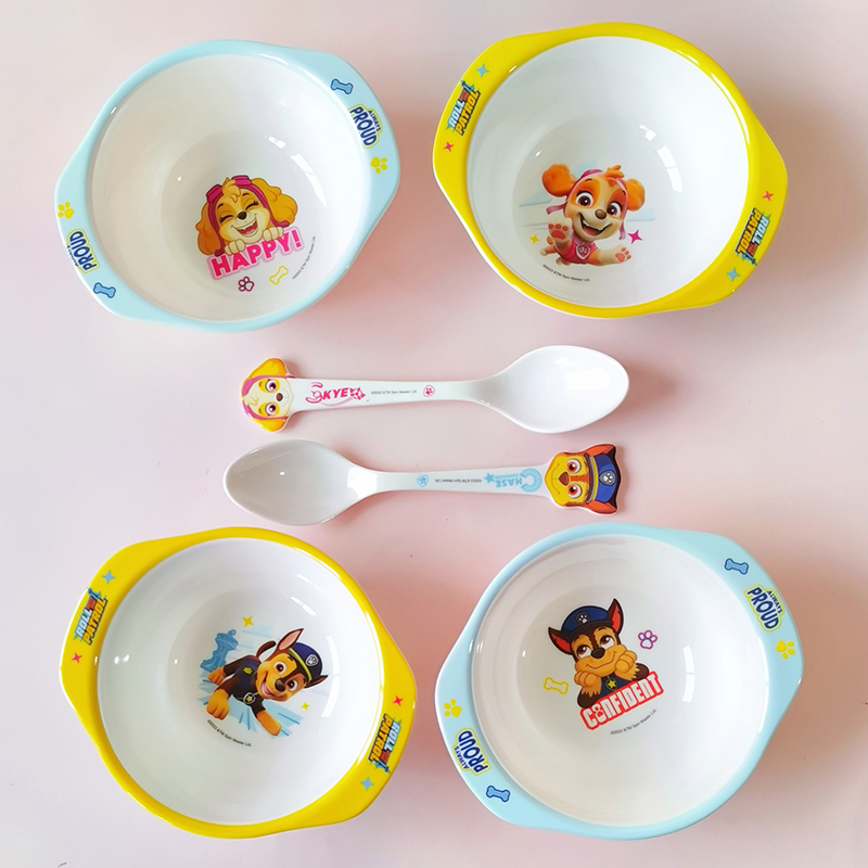 汪汪队儿童碗密胺防摔防烫餐具勺