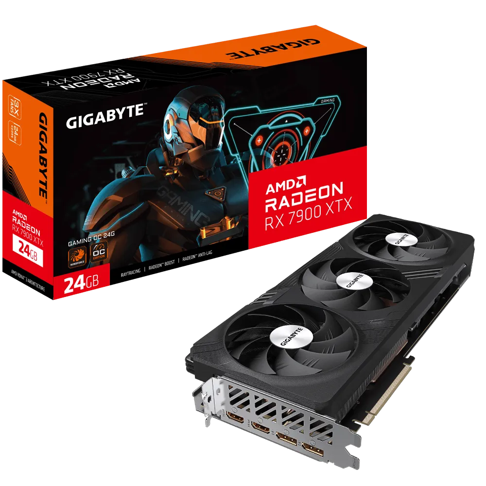 技嘉RX7900XTX GAMING OC电竞显卡 风之力散热系统/RGB/双 BIOS