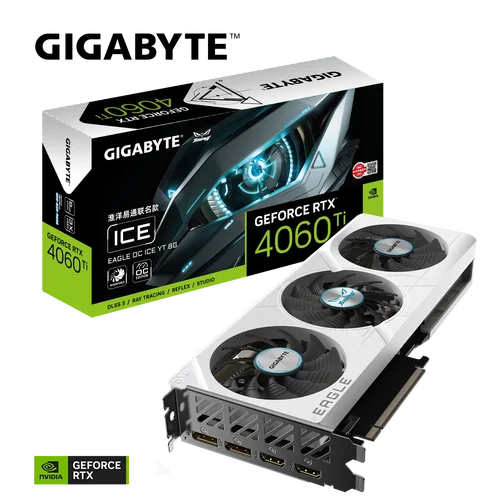 技嘉 RTX 4060 Ti EAGLE OC ICE YT 8G猎鹰4060游戏流畅电竞显卡