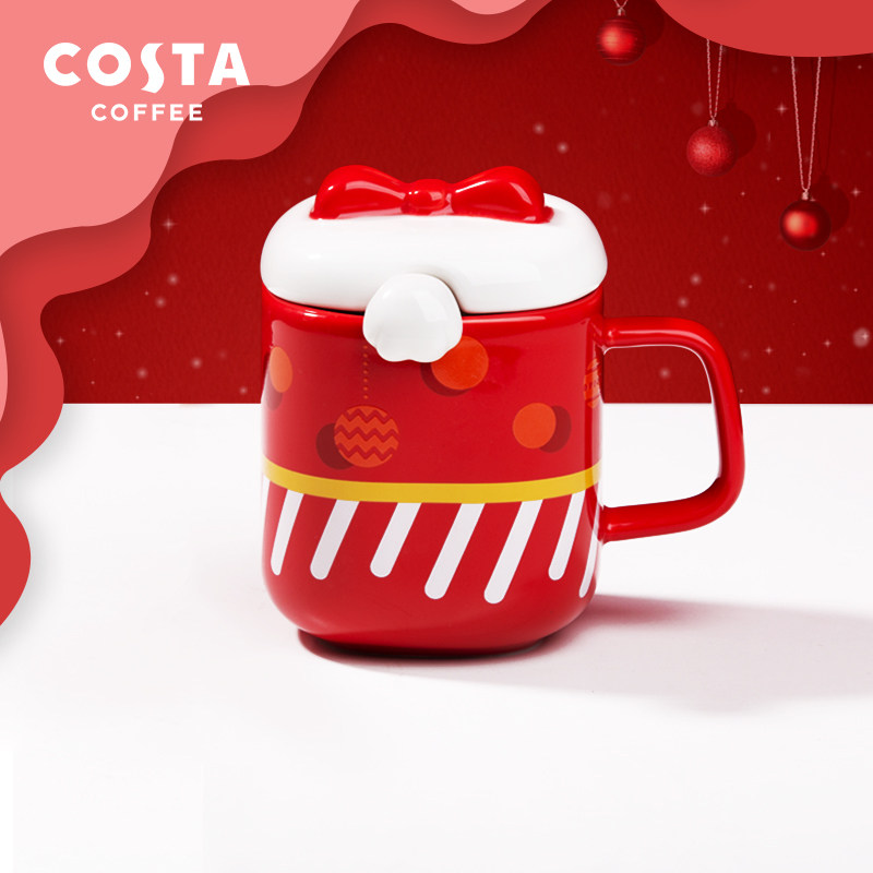 cs340圣诞款带盖马克杯匙组,餐饮具,马克杯,淘宝优惠券,粉丝福利购,淘宝优惠卷
