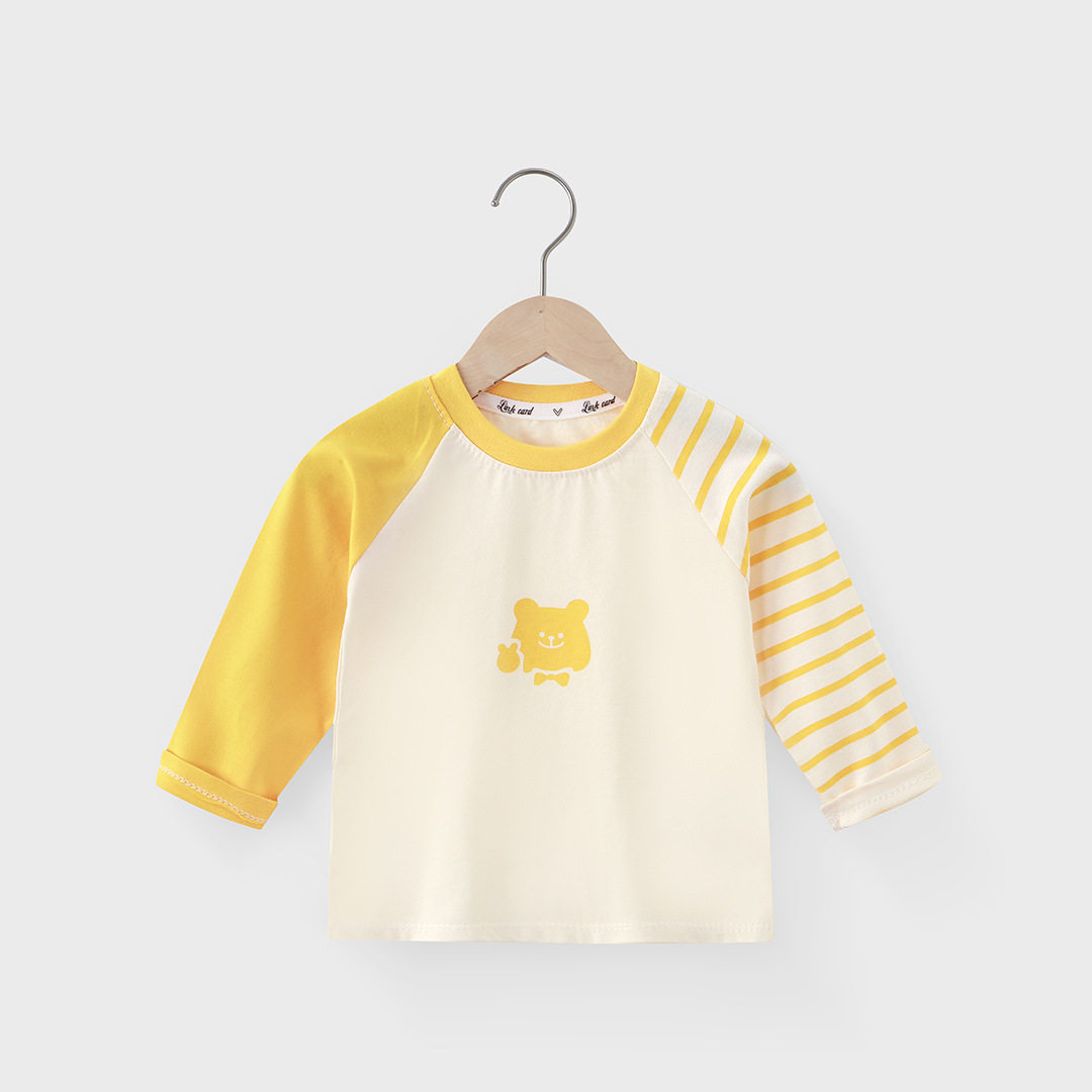 2025打底长袖t恤100%棉男童上衣衣服单件女宝a类纯棉儿童卡通潮童