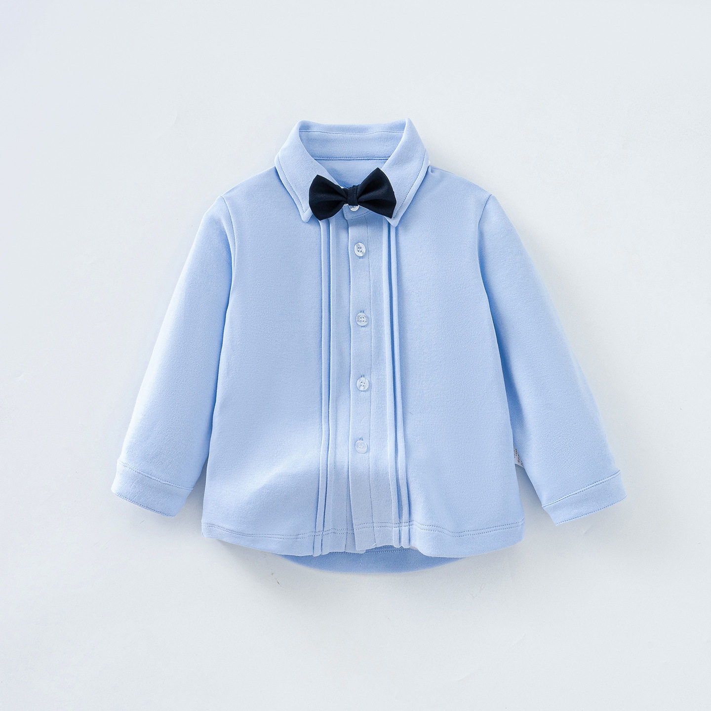 外贸儿童长袖黑色领结衬衫男童装上衣宝宝周岁秋冬季白色礼服