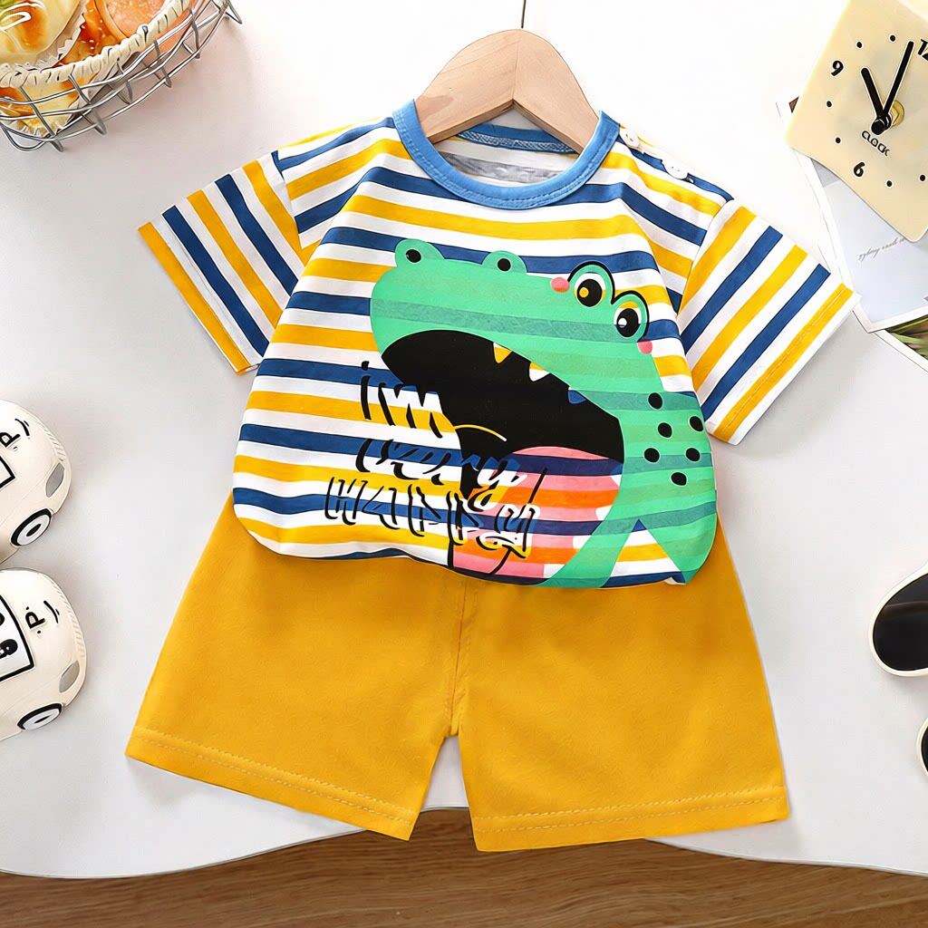儿童短袖套装纯棉男童短裤宝宝夏季童装女童婴儿衣服T恤夏装