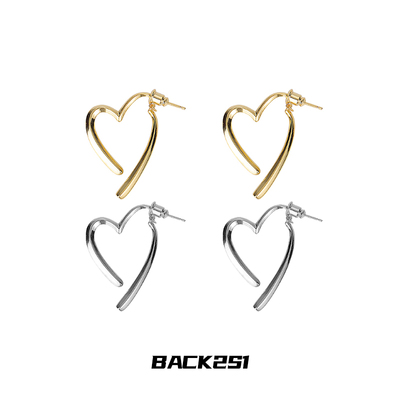 甜酷爱心耳钉耳夹而是怕