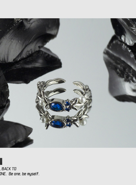 萧逸月桂花环开口指环