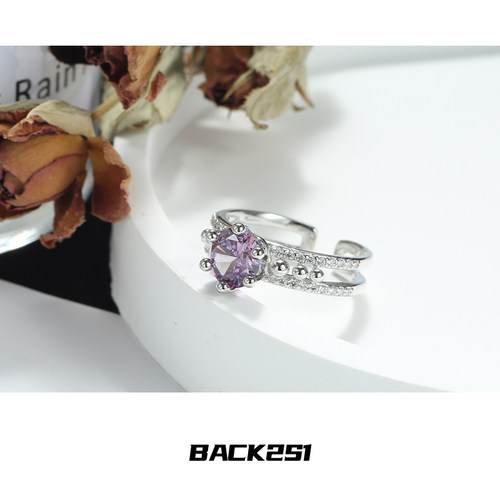 查理苏紫钻同款轻奢婚戒