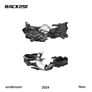 原创设计国潮黑色日月同辉情侣戒指女2024新款爆款高级感甜酷指环