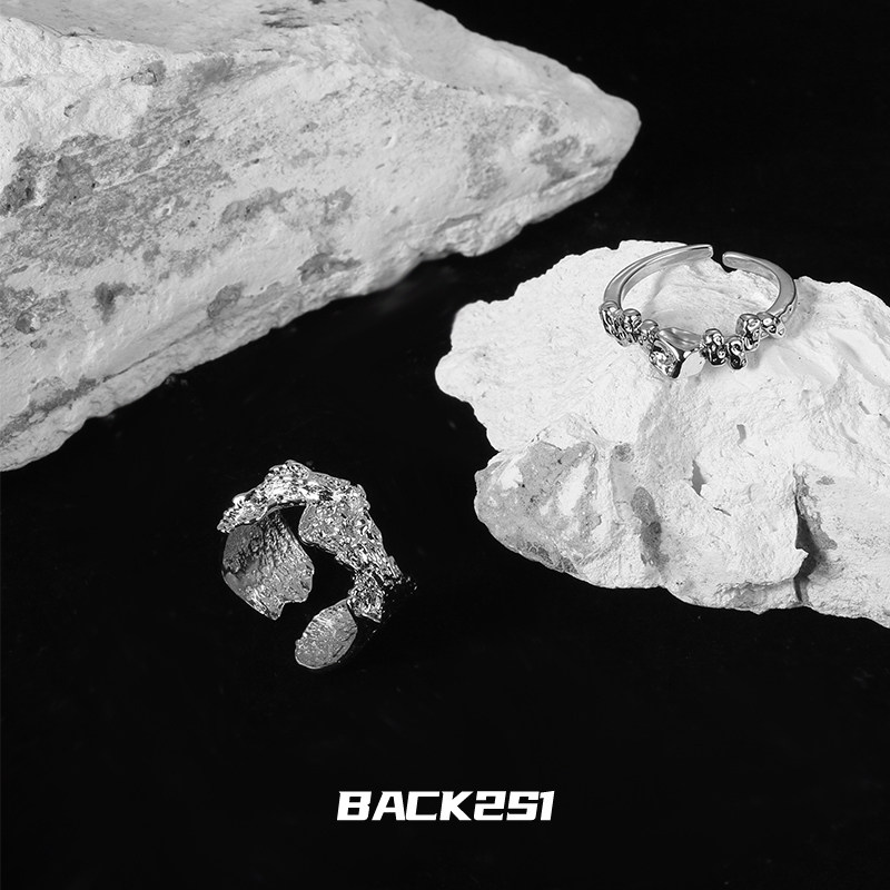 女熔岩肌理不规则戒指