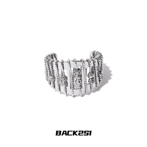 金属嘻哈冷淡风中性设计开口戒指