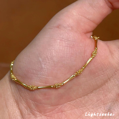 新中式金色节节高升竹节手链女款