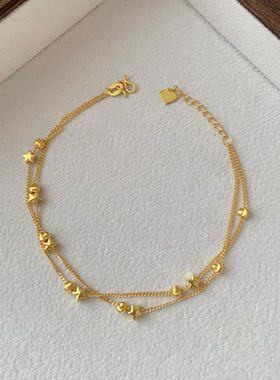 金色双层星星爱心手链女2025新款