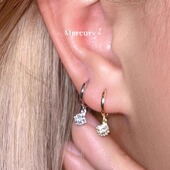 超闪仿锆石耳环2026新款 精致轻奢高级感耳扣小众独特气质耳圈 爆款
