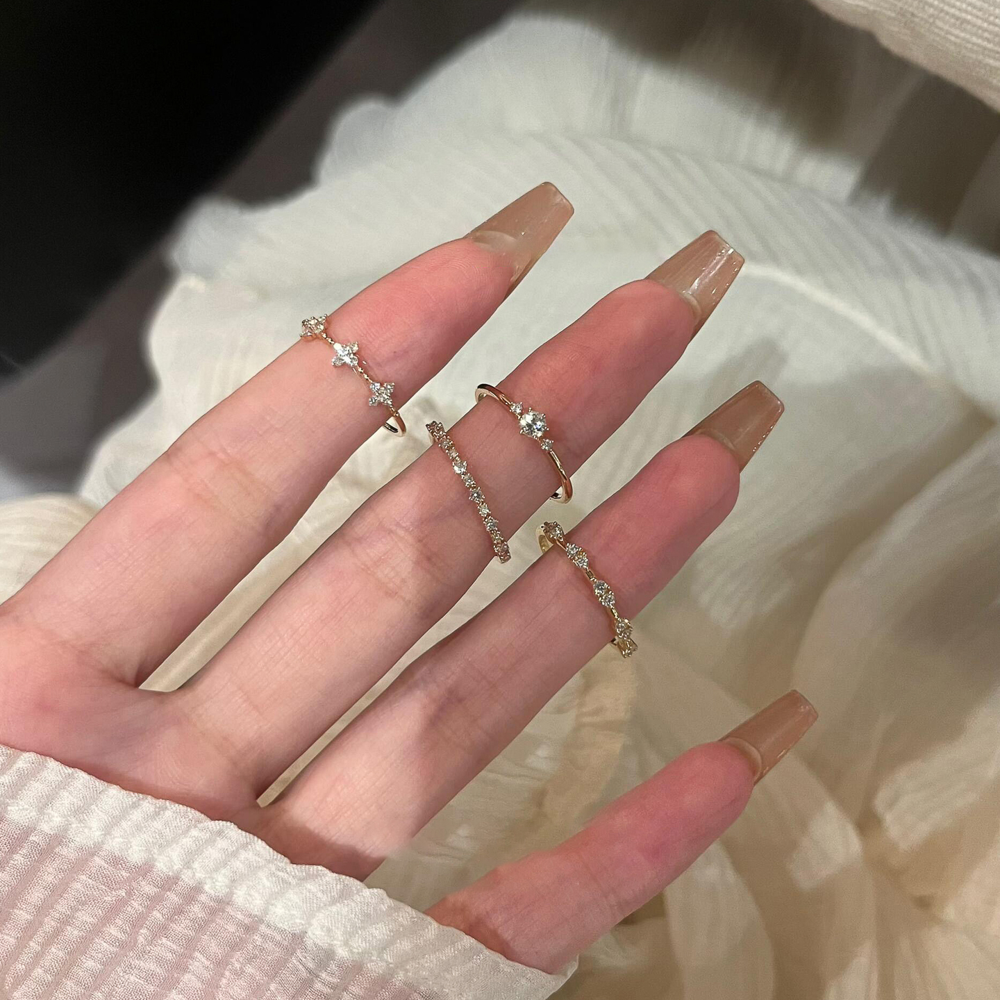 四叶花戒指女2025新款小众设计