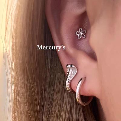 复古冷淡风眼镜蛇耳环耳扣ins小