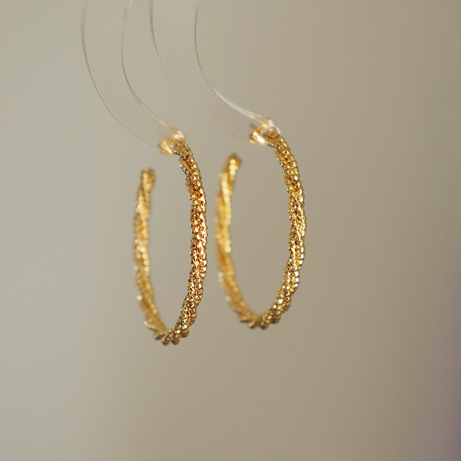 麻花圆圈耳环2025新款爆款高级感