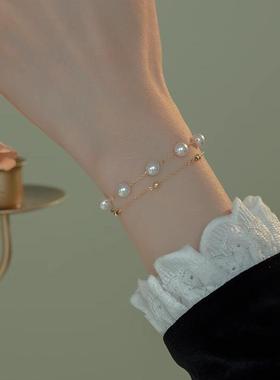 双层满天星仿施家珍珠正圆气质澳